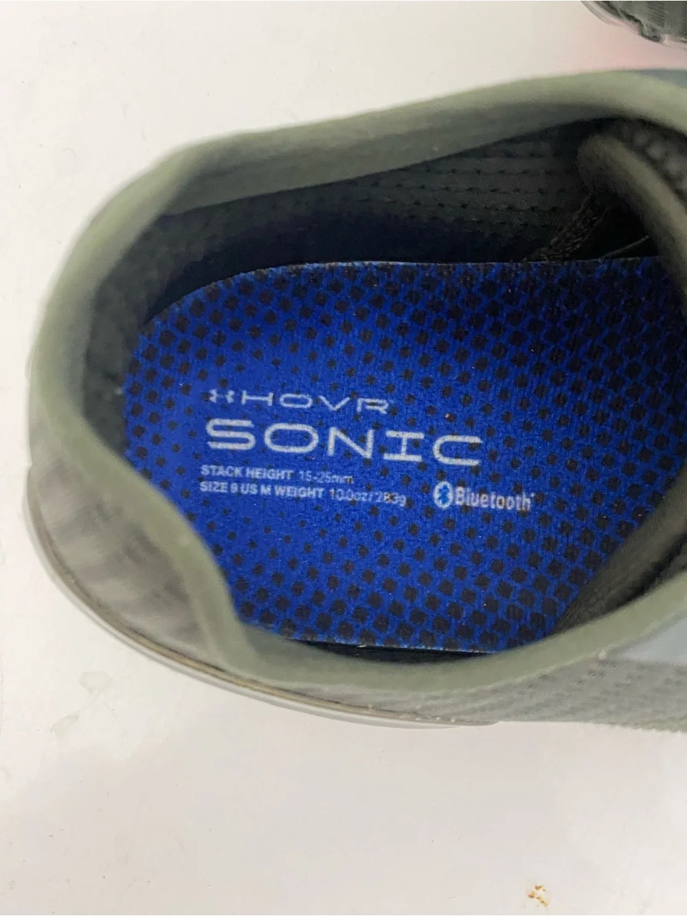 Under Armour Olive Knit HOVR Sonic Sneaker with Coral Trim
